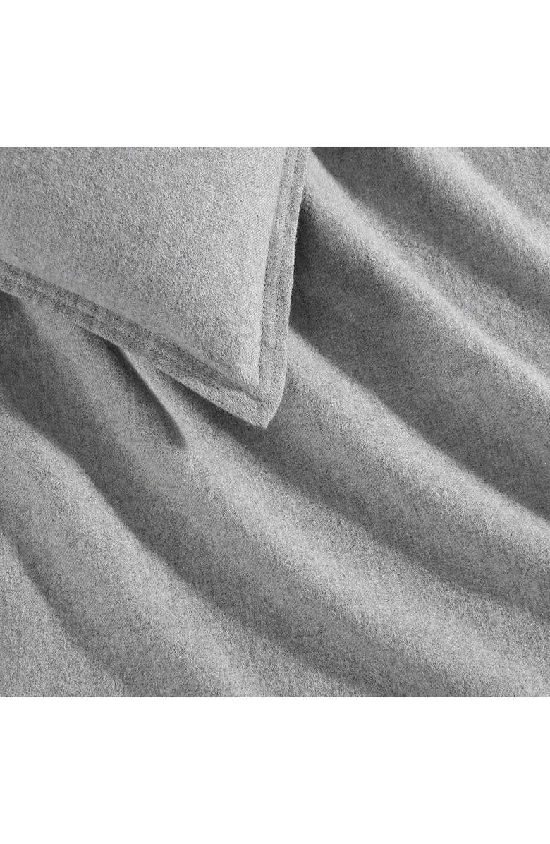 Calvin Klein Mélange Flannel Duvet Cover & Sham Set, Alternate, color, Silver Grey