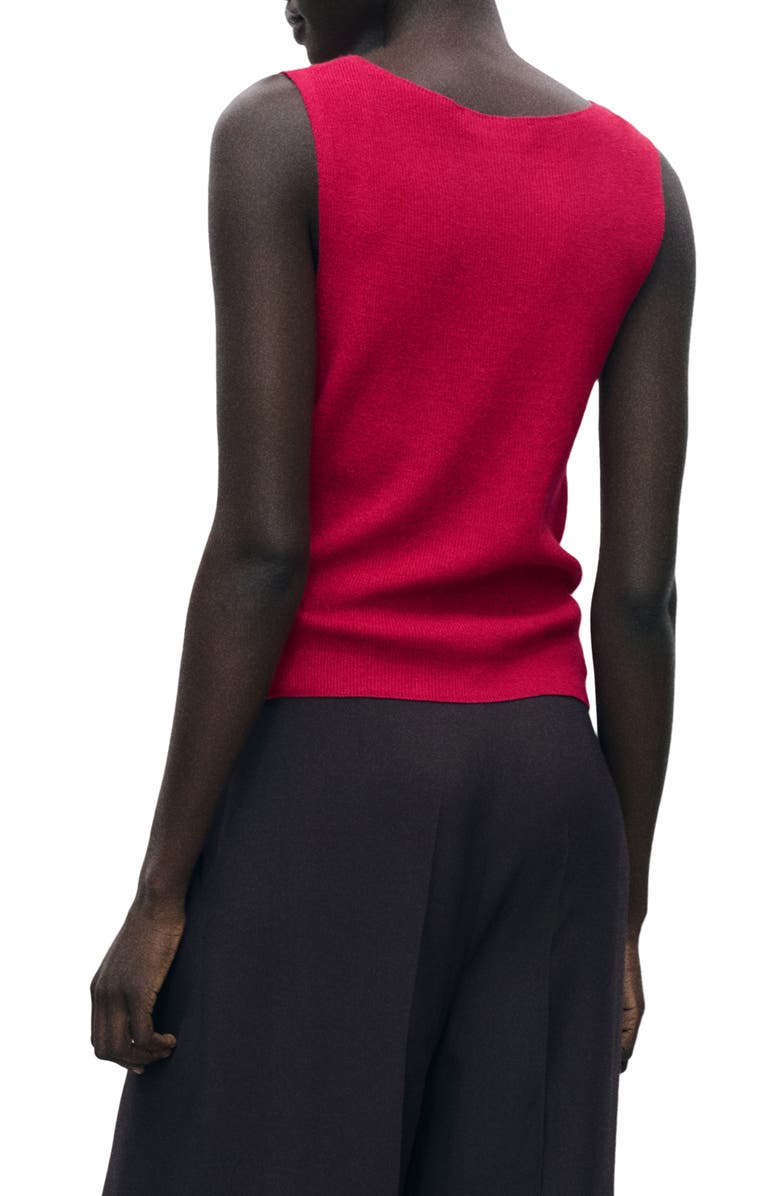 MANGO Fine Rib Sweater Tank, Alternate, color, Fuchsia