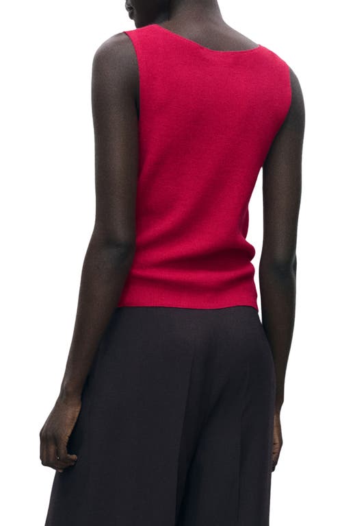 Mango Fine Rib Sweater Tank In Pink