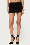 EDIKTED Aisha Low Rise Stretch Cotton Miniskirt
