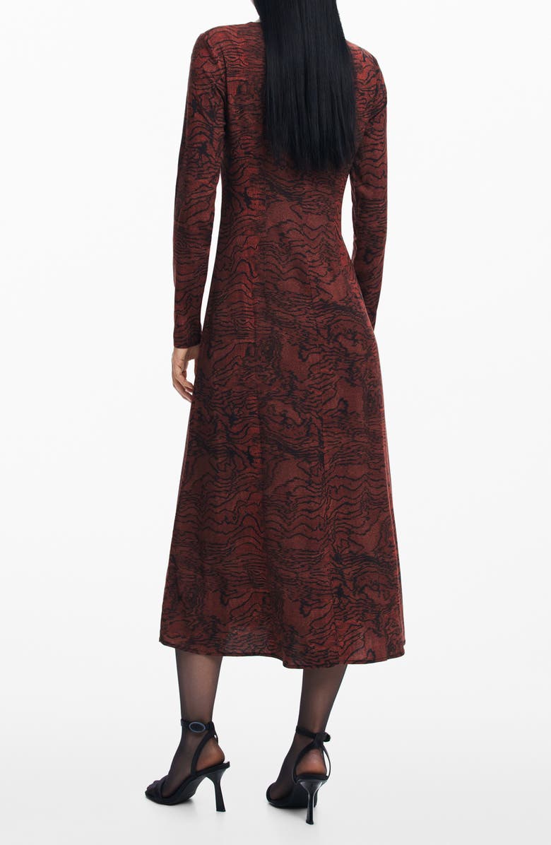 Desigual Print Long Sleeve Maxi Dress, Alternate, color, 