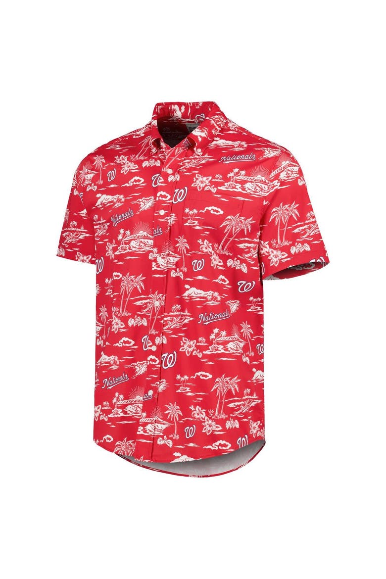 Men's Reyn Spooner Red Washington Nationals Kekai Performance Button-Up Shirt, Alternate, color, Navy