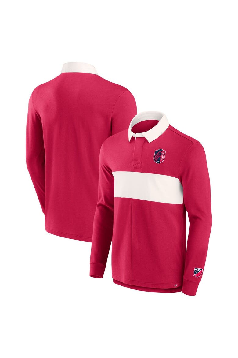 Men's Fanatics Branded Red St. Louis City SC Penalty Kick Long Sleeve Polo, Main, color, Red