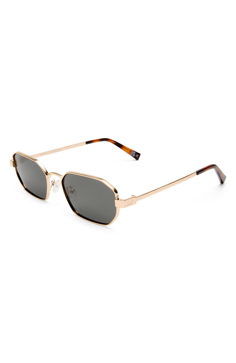 Le Specs Mythic 57mm Square Sunglasses, Alternate, color, Gold / Smoke Mono Polarized