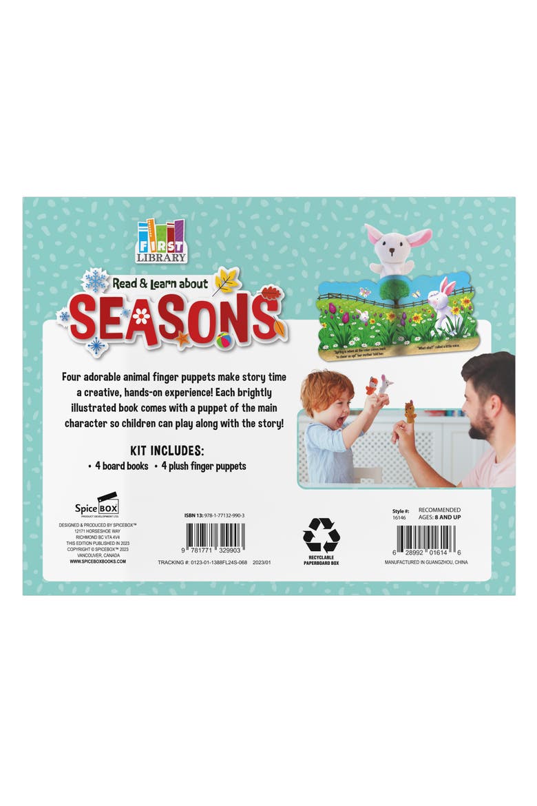 Four Seasons 4 Diecut Board Books With Finger Puppets, Alternate, color, Multicolored
