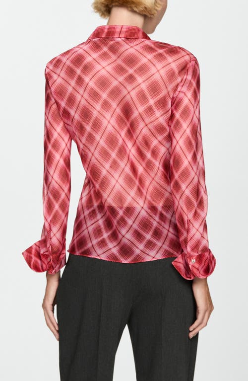 Mango Women's Pinstripe Suit Shirt In Maroon
