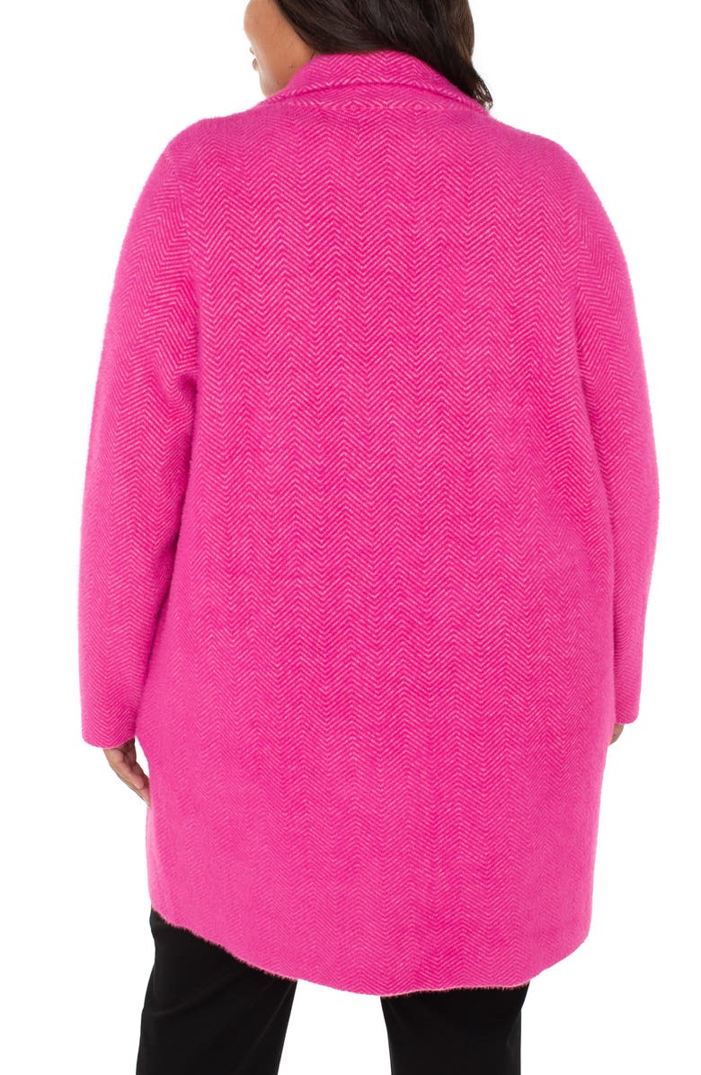 Liverpool Los Angeles Herringbone Open Front Sweater Coat, Alternate, color, Deep Raspberry Pink