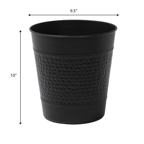 Happimess Riley Modern Classic Hammered Steel Accent 2-gallon Wastebasket