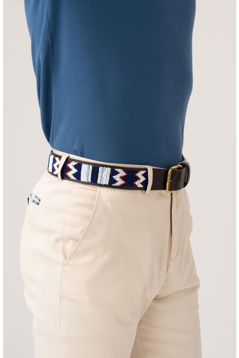 Maasai Beaded Belt, Alternate, color, BLUE/WHITE
