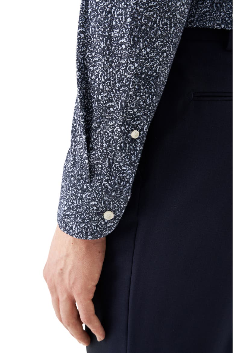 Slim Fit Paisley 4Flex Fit Stretch Jersey Dress Shirt, Alternate, color, DARK BLUE