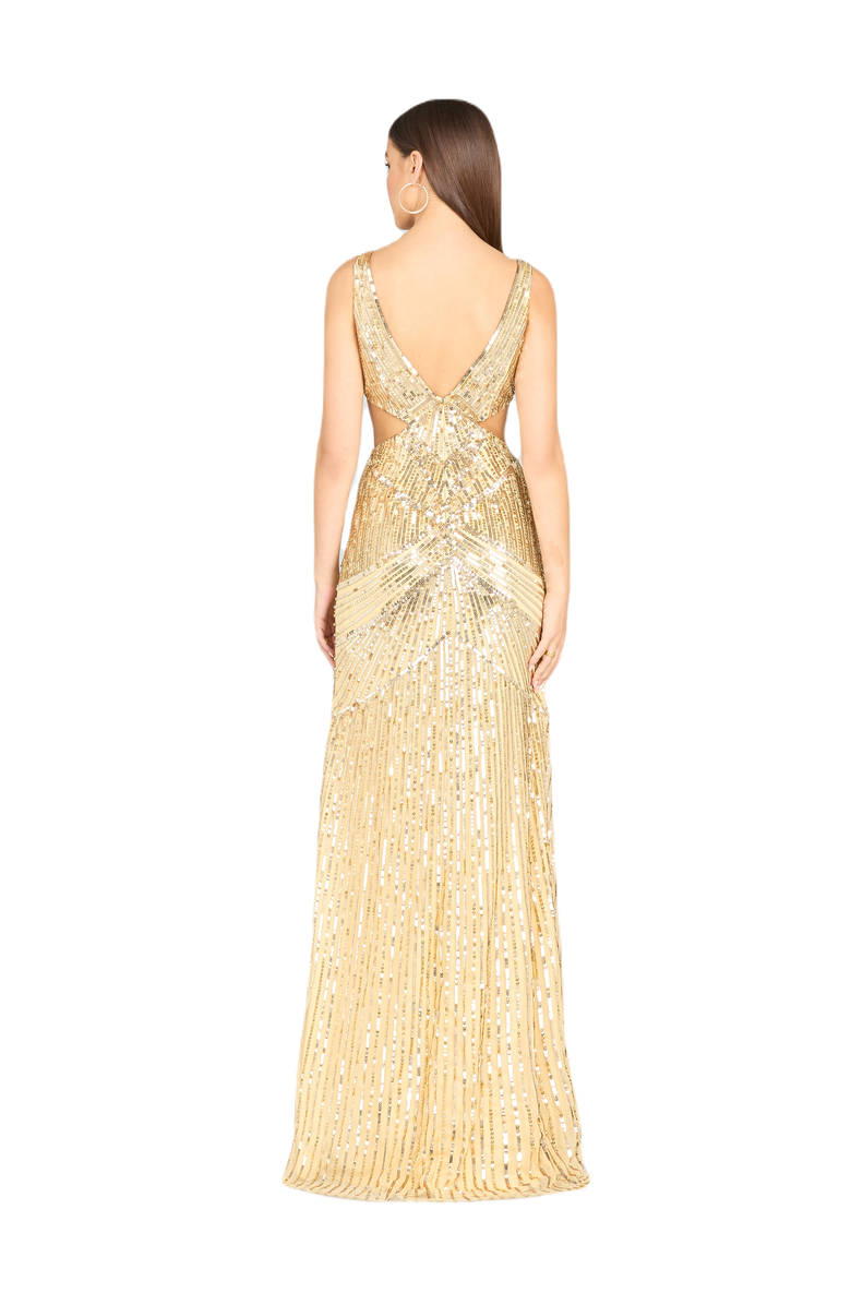 LARA New York Dahlia Sequin Prom Dress, Alternate, color, Gold