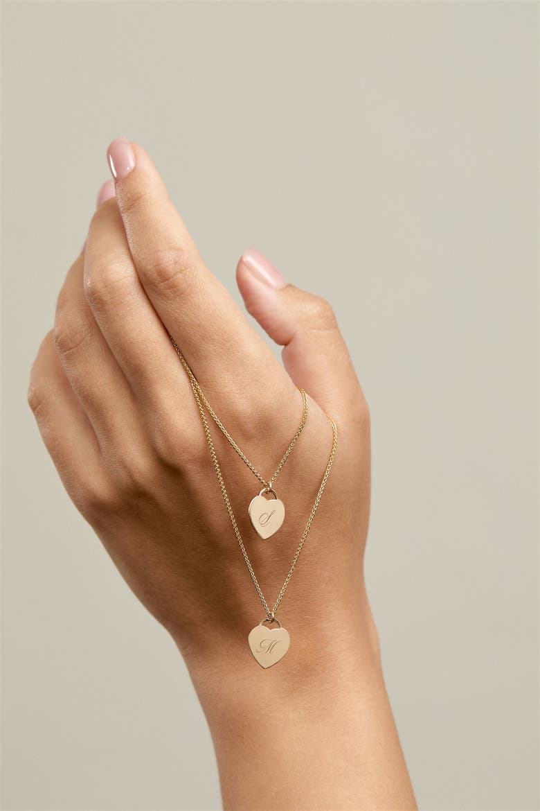 Alice Initial Heart Pendant Necklace, Alternate, color, GOLD / T