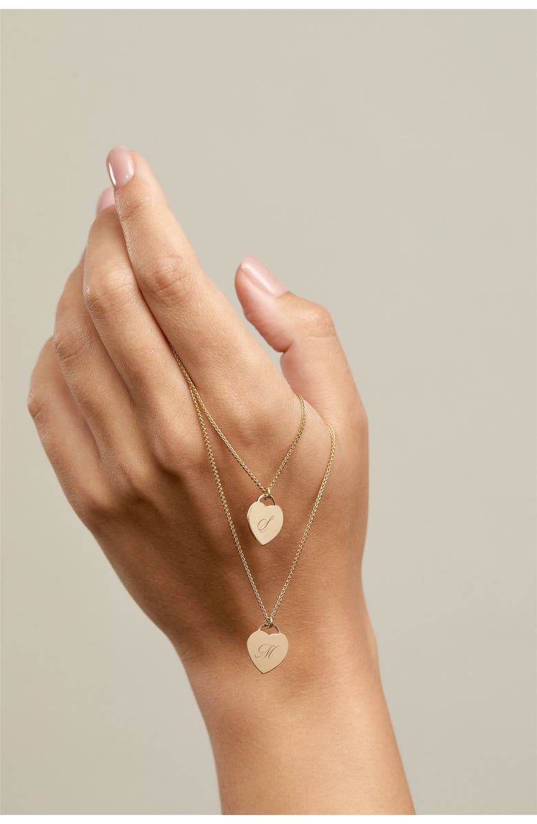 Set & Stones Alice Initial Heart Necklace, Alternate, color, Gold / J