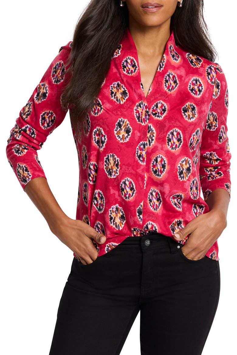 Starburst Long Sleeve Top, Main, color, RED MULTI