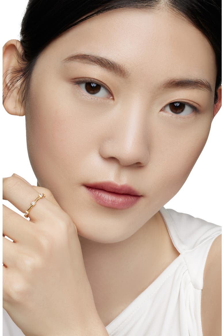 Cable Collectibles 18k Gold Diamond Stack Ring, Alternate, color, 18K YELLOW GOLD/ DIAMOND