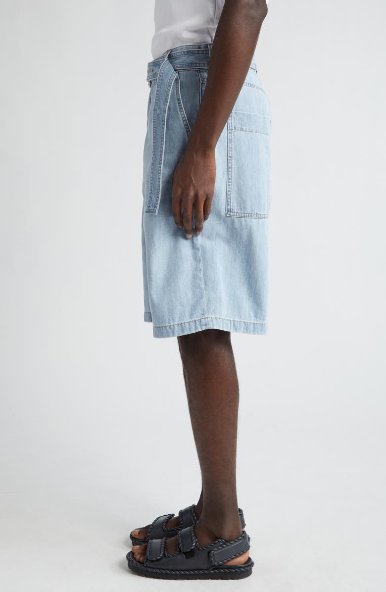 Bottega Veneta Belted Denim Shorts, Alternate, color, Light Bleach