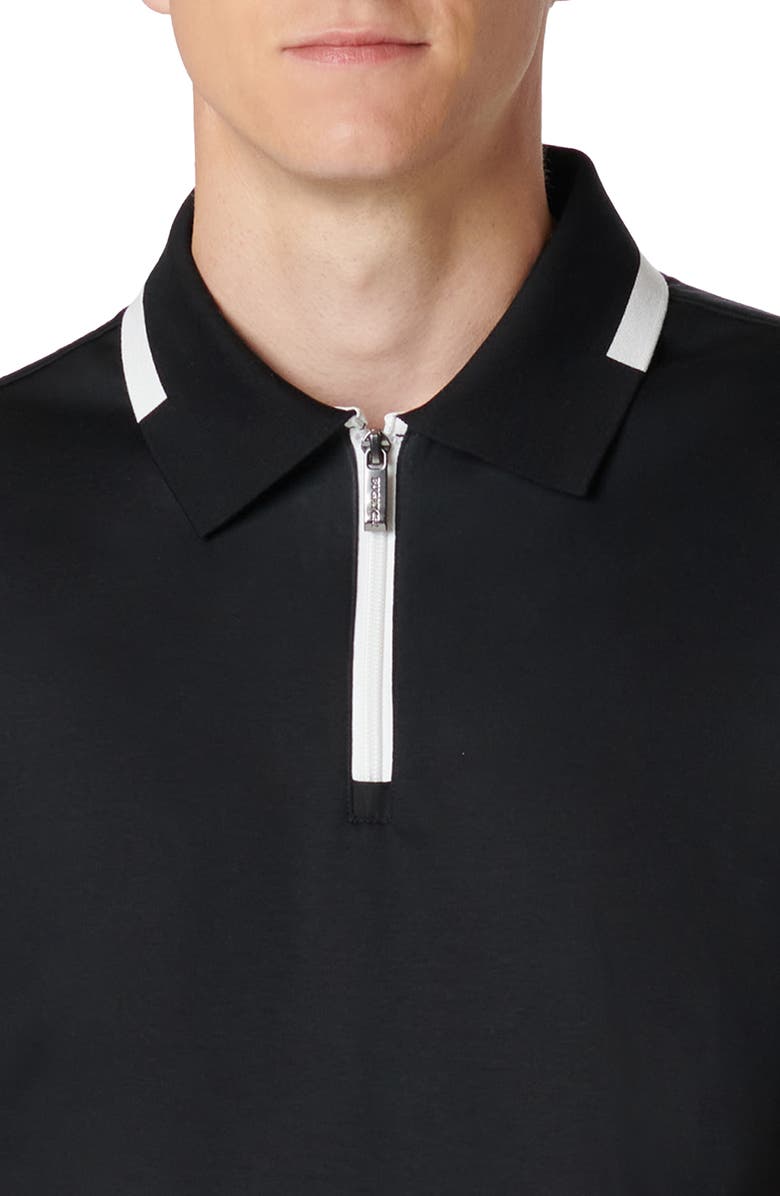 Bugatchi Tipped Quarter Zip Polo, Alternate, color,