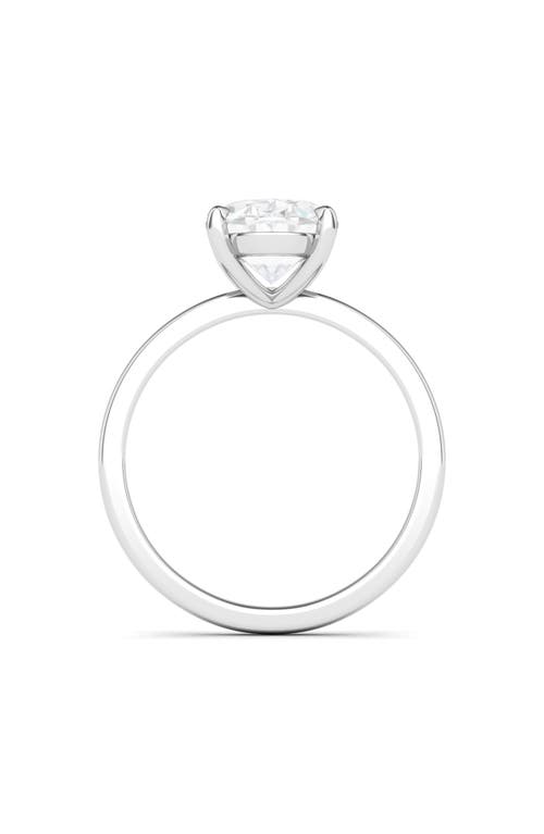 Hautecarat 18k White Gold Oval Cut Lab Created Diamond Ring In 18k White Gold