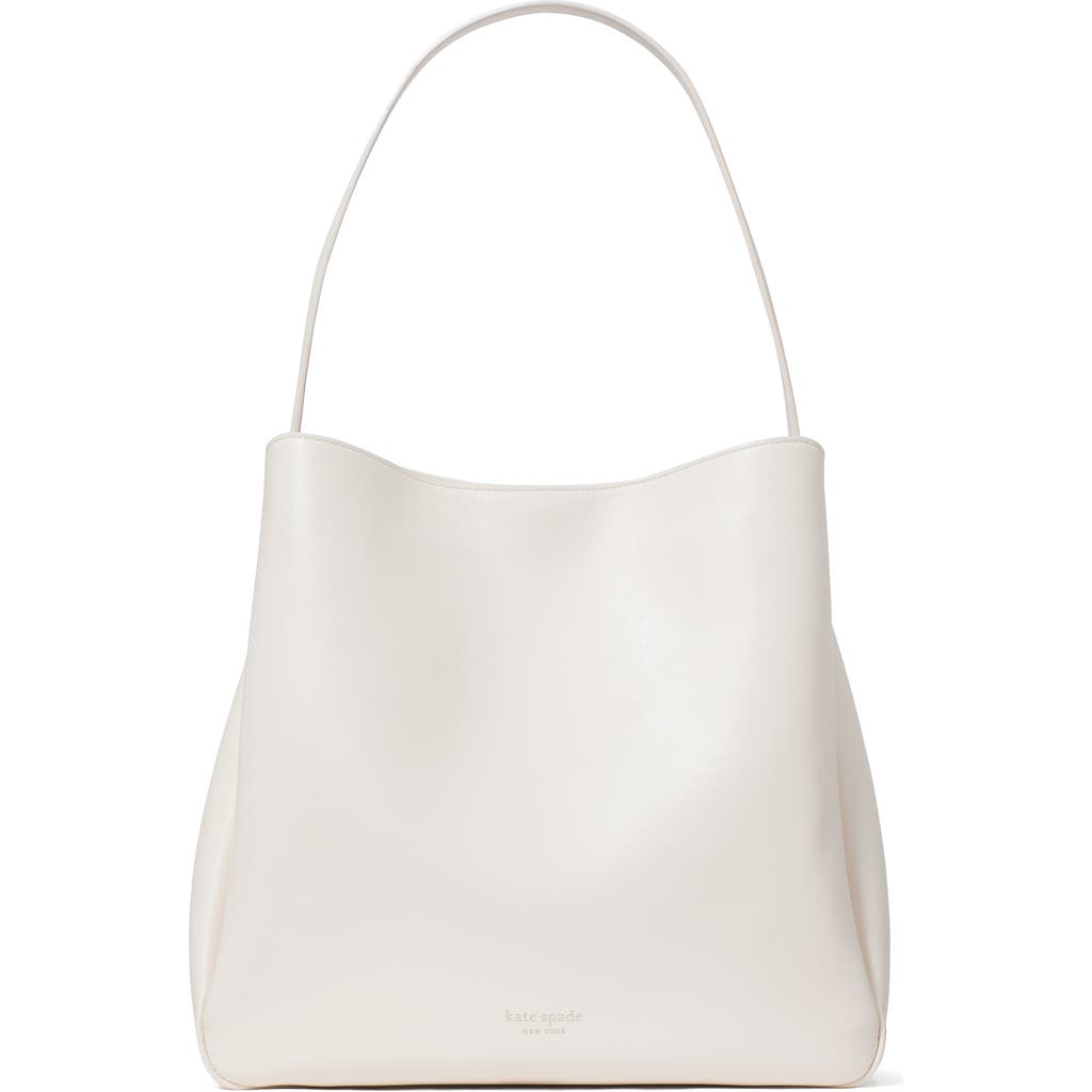 Kate Spade New York Large Grace Leather Shoulder Bag In Cream