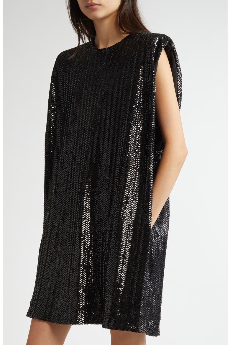 Journey Sequin Minidress, Alternate, color, BLACK