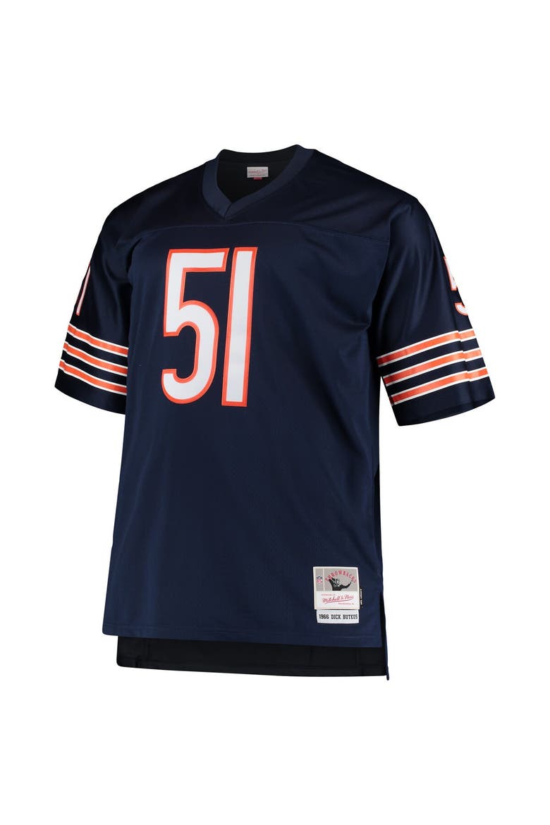 Men's Mitchell & Ness Dick Butkus Navy Chicago Bears Big & Tall 1966 Retired Player Replica Jersey, Alternate, color, Navy