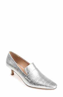 Journee Collection Celina Croc Embossed Loafer Pump - Wide Width Available