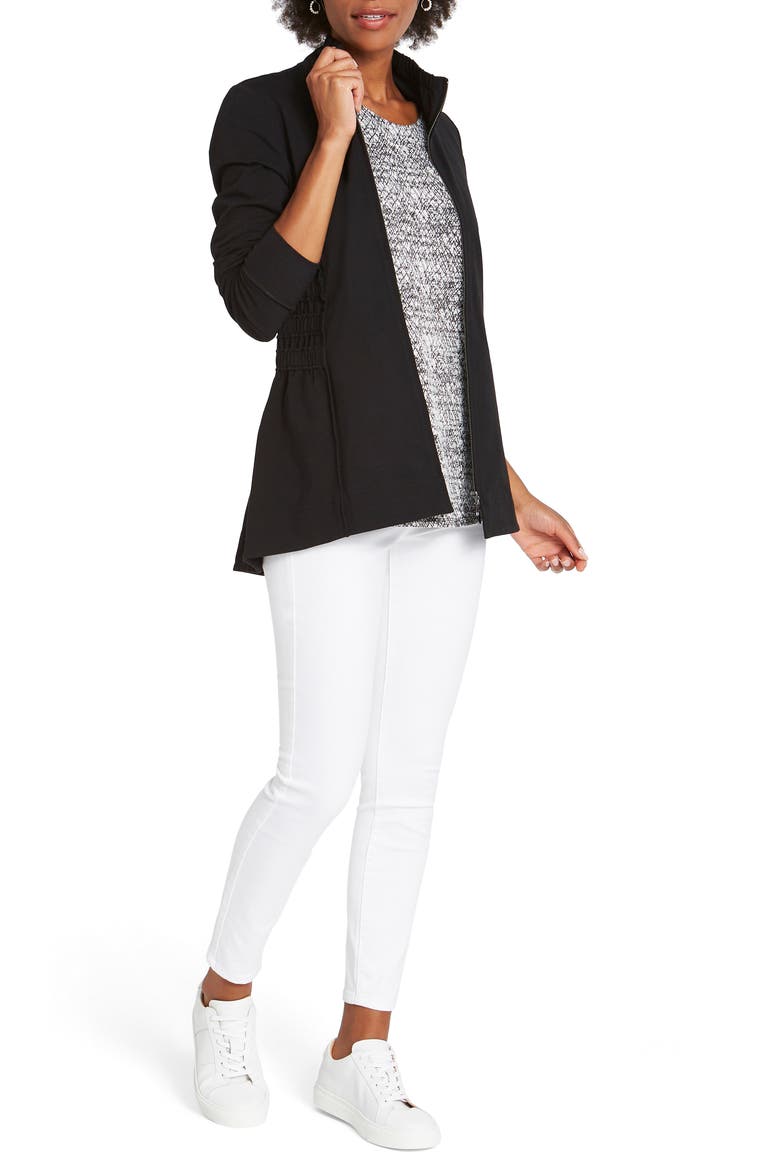 The Perfect Zip Front Knit Jacket, Alternate, color, BLACK ONYX