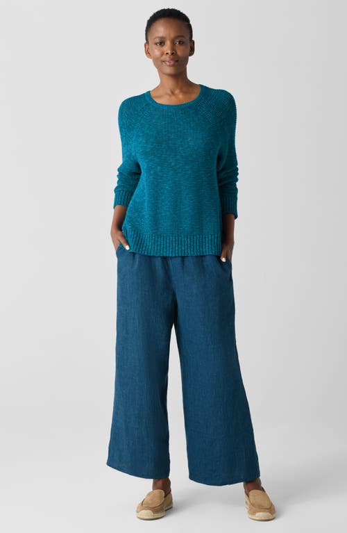 Eileen Fisher Crewneck Raglan-sleeve Sweater In Dragonfly