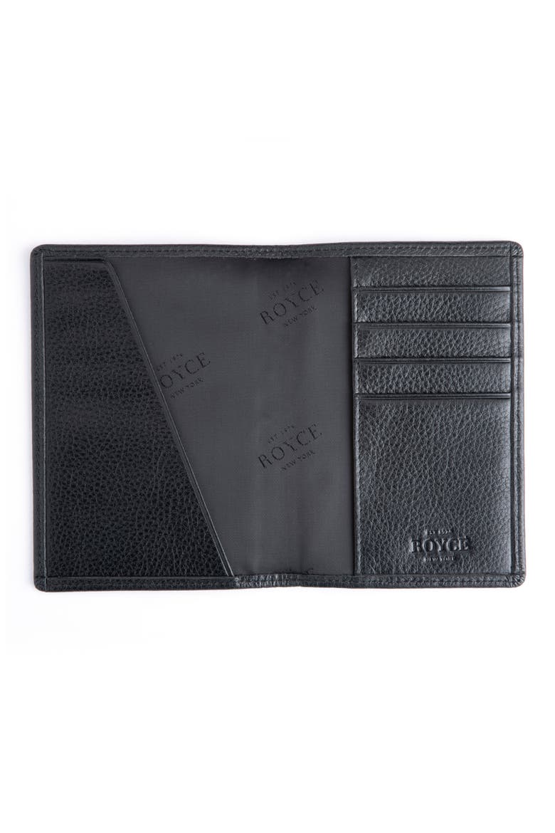 Personalized RFID Leather Card Case, Alternate, color, BLACK- DEBOSS