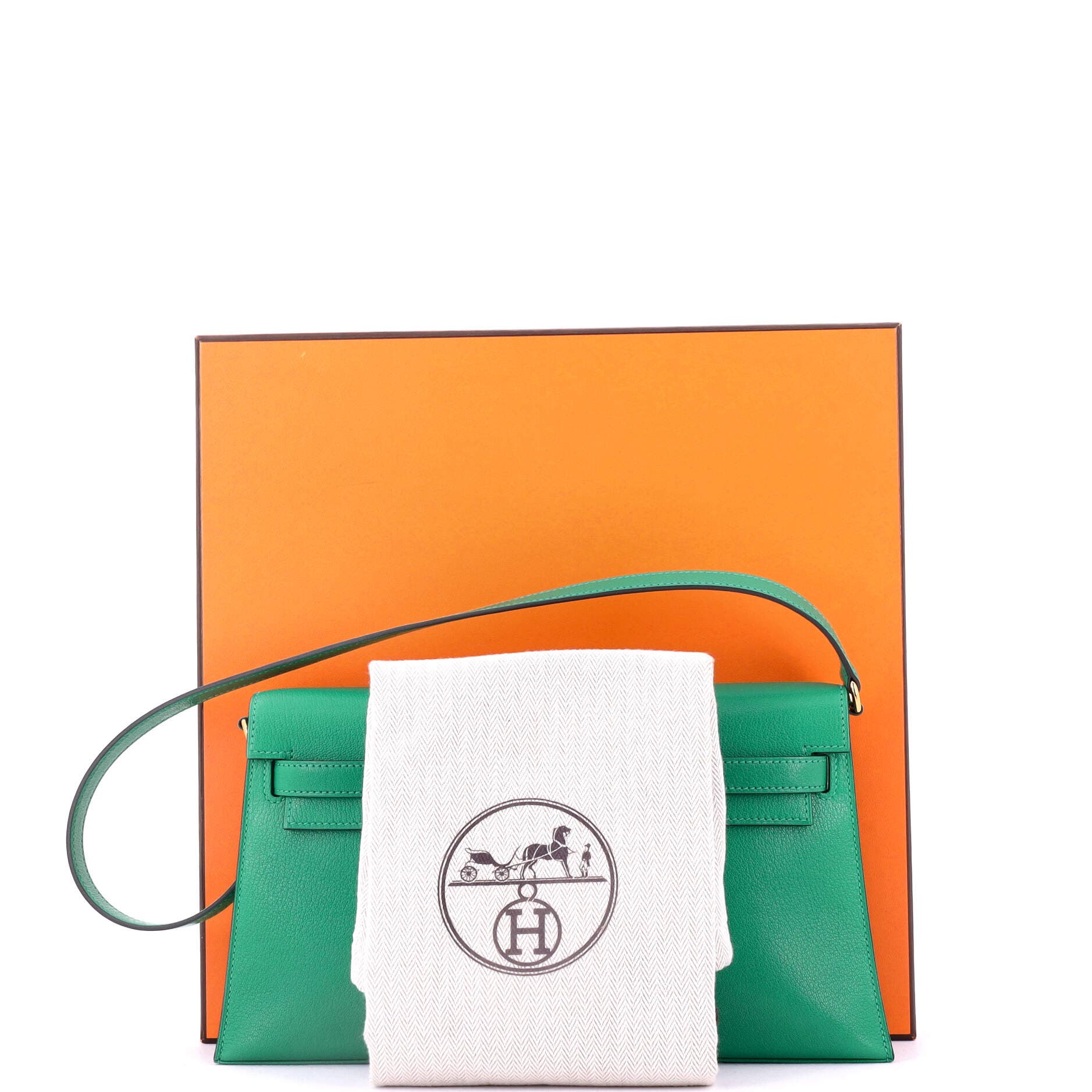 Pre-Owned Hermes Kelly Elan Shoulder Bag Chevre Chamkila, Alternate, color, Menthe