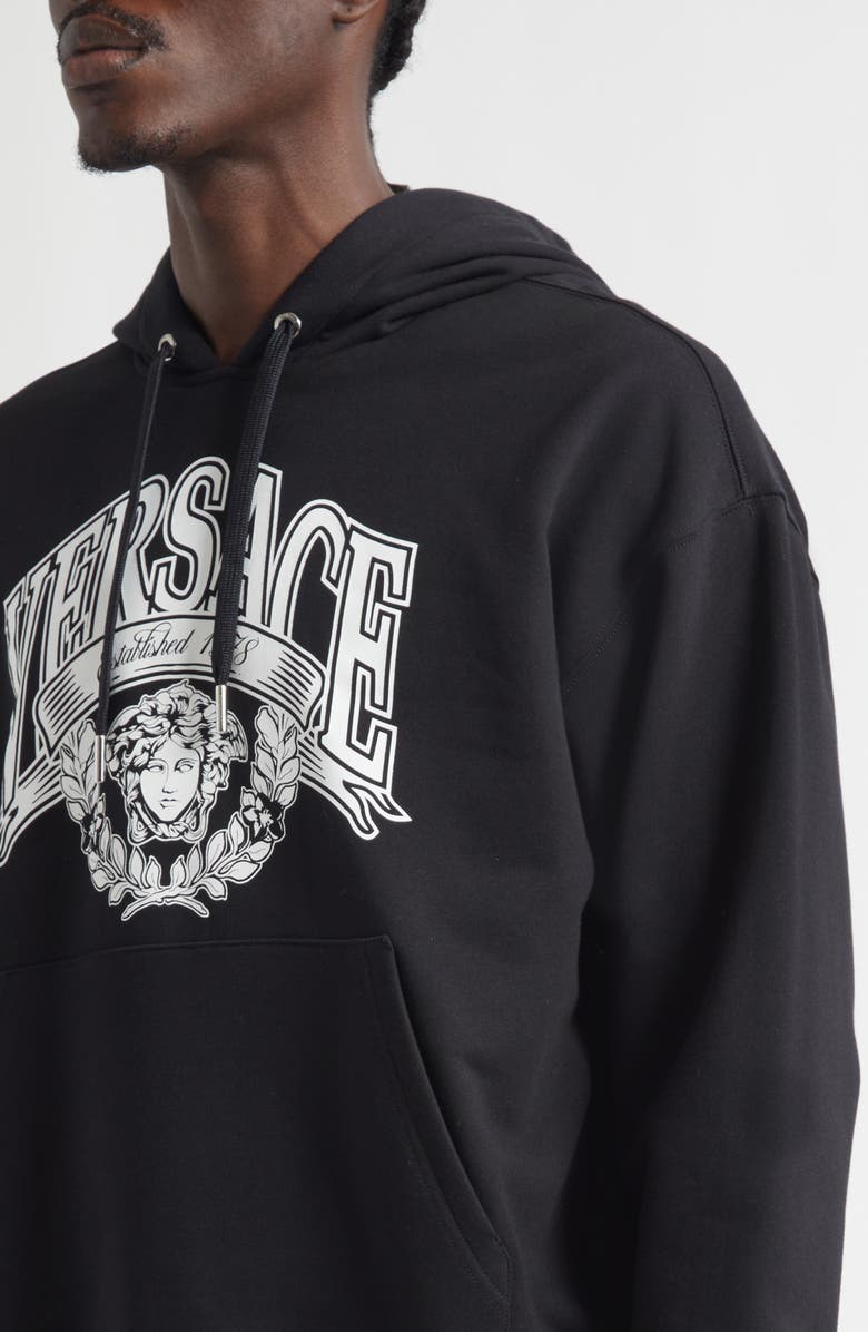 Versace Medusa Logo Graphic Hoodie, Alternate, color, Black
