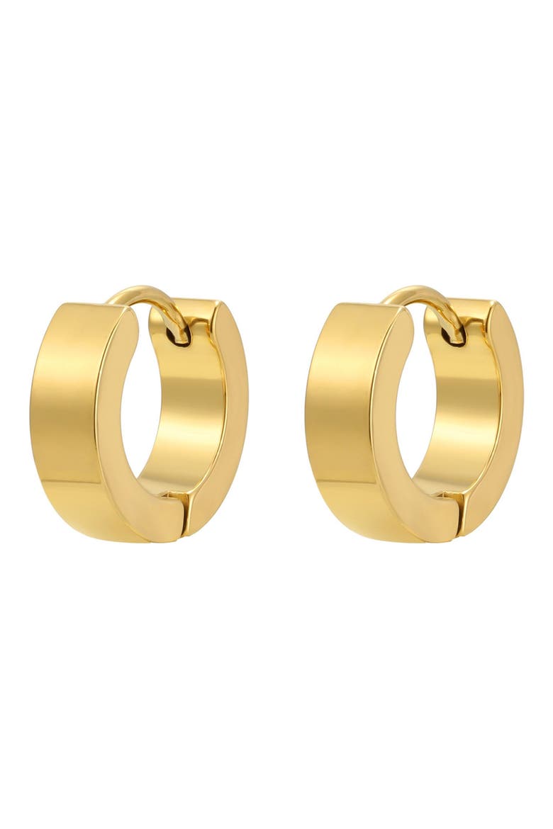 Men's Huggie Hoop Earrings, Alternate, color, GOLD