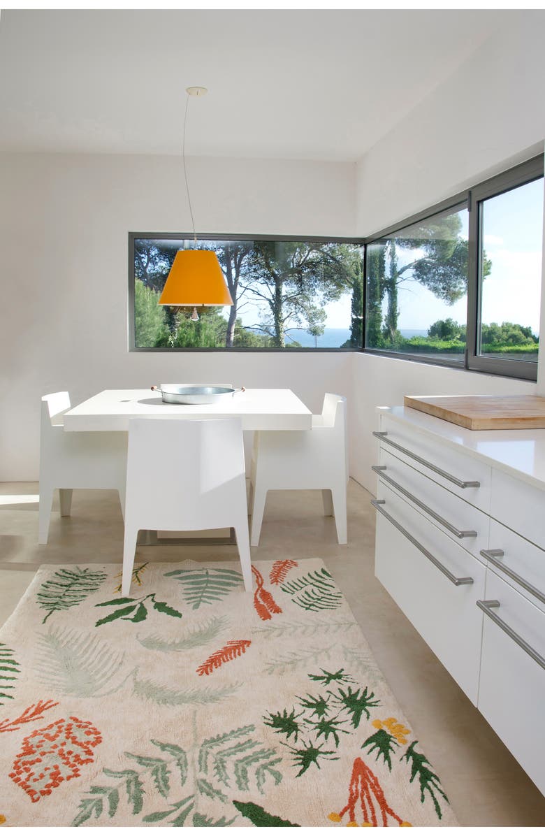 Lorena Canals Botanic Plants Washable Cotton Rug, Alternate, color, Ivory