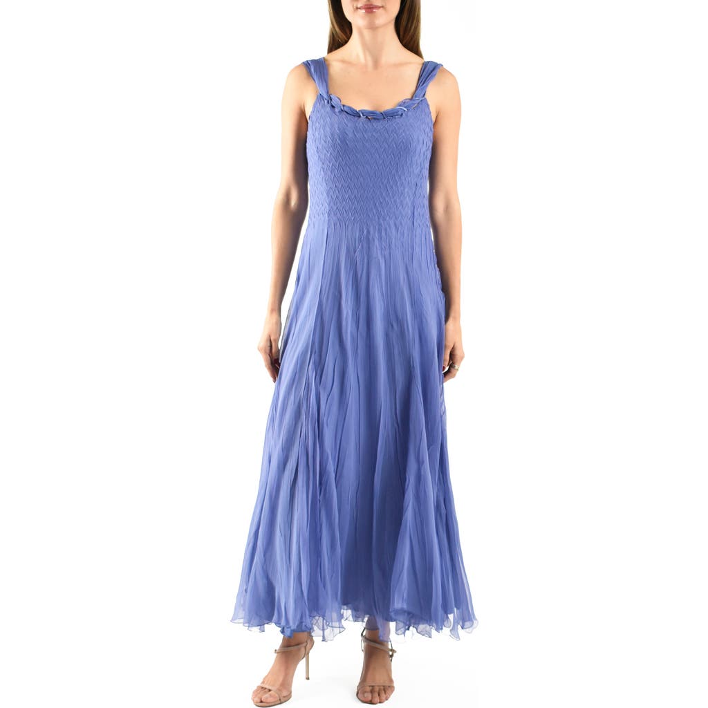 KOMAROV KOMAROV CHARMEUSE & CHIFFON MAXI COCKTAIL DRESS