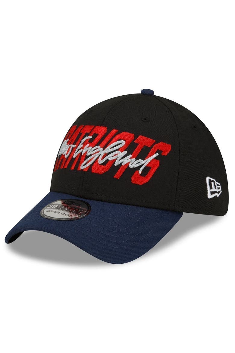 Men's New Era Black/Navy New England Patriots 2022 NFL Draft 39THIRTY Flex Hat, Alternate, color, Black