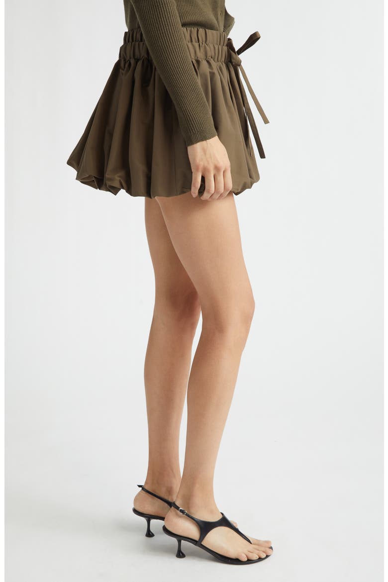 Fold-Up Ruched Bubble Miniskirt, Alternate, color, TEAK