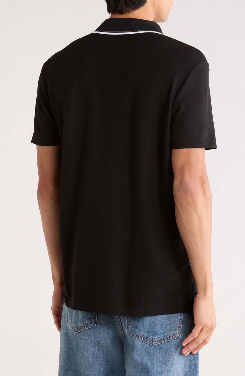 Calvin Klein Tipped Collar Cotton Blend Polo, Alternate, color, Black