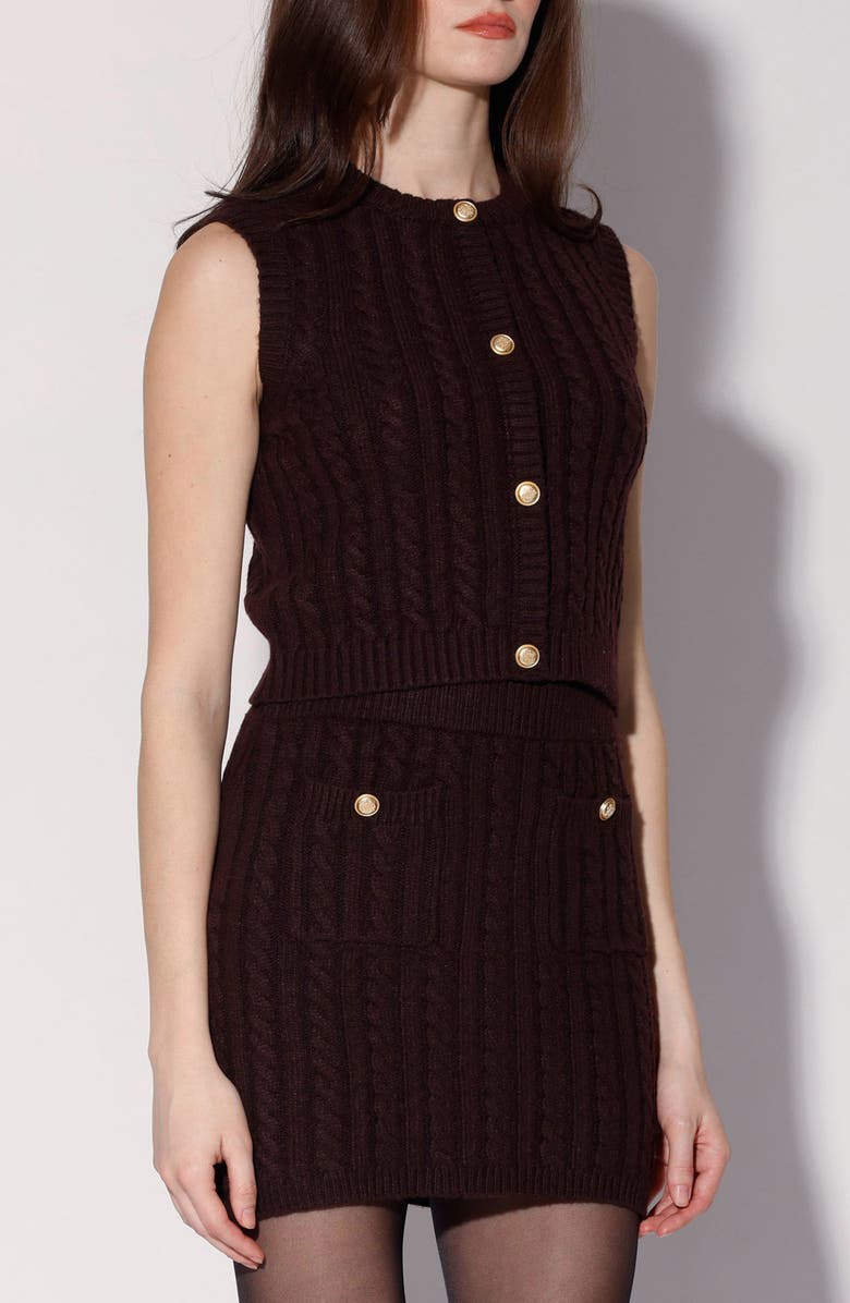 Walter Baker Gemma Cable Stitch Sweater Tank, Alternate, color, Plum