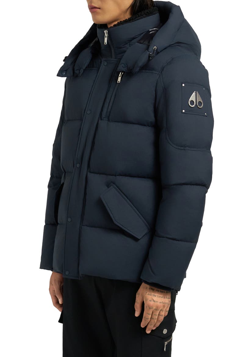 Everest 3Q Quilted Down Hooded Jacket, Alternate, color, NAVY