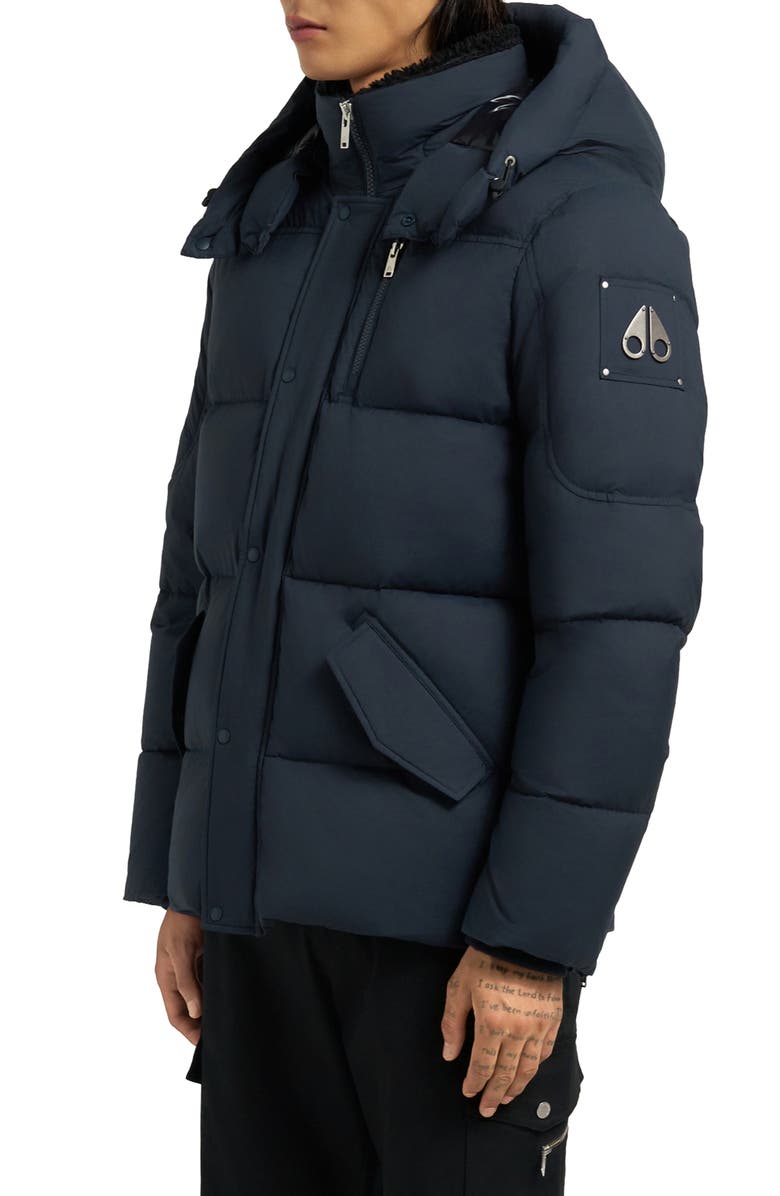 Moose Knuckles Everest 3Q Quilted Down Hooded Jacket, Alternate, color, Navy