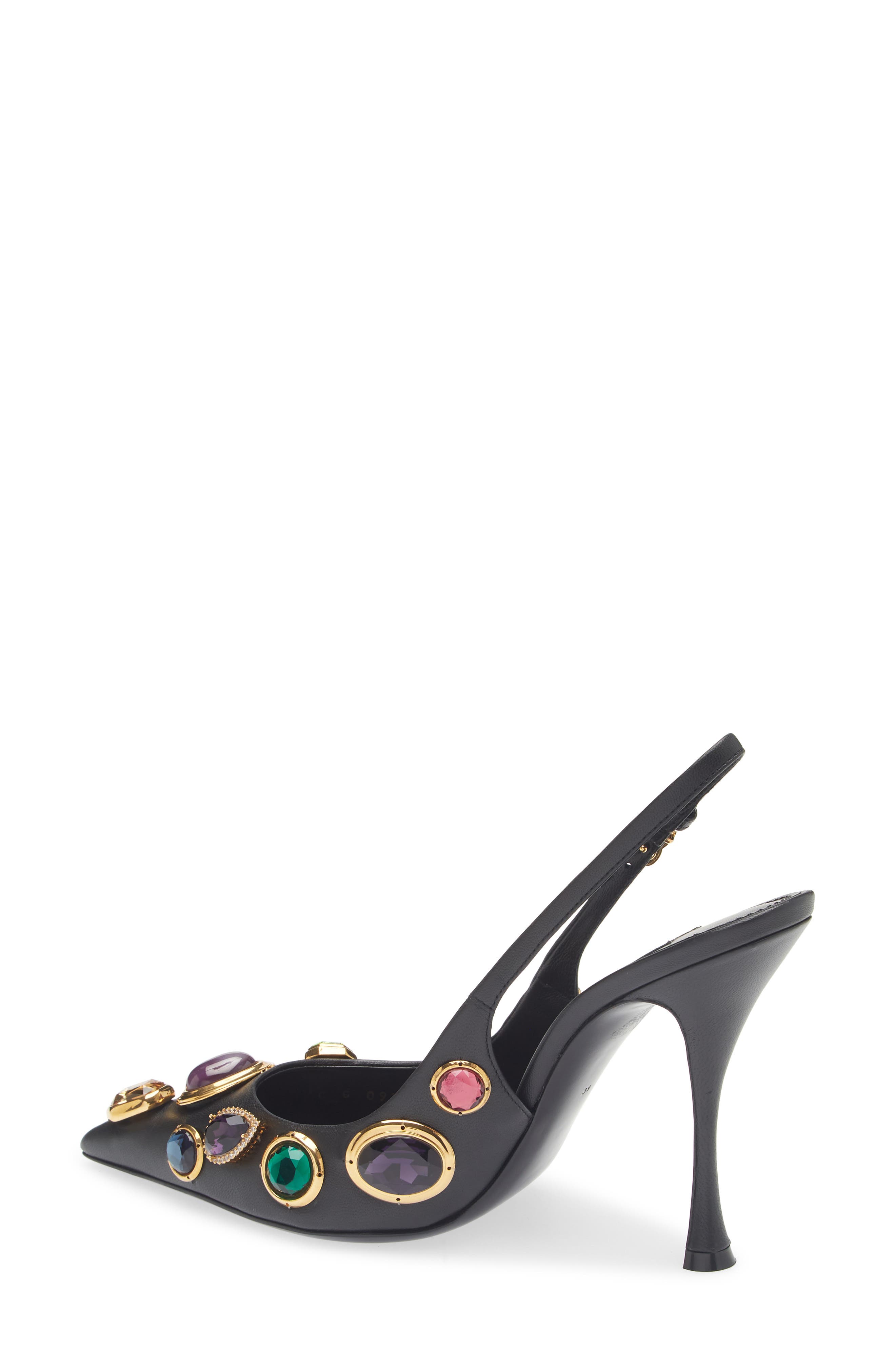 Dolce&Gabbana Cardinale Embellished Slingback Pump, Alternate, color, Nero/ Multicolor