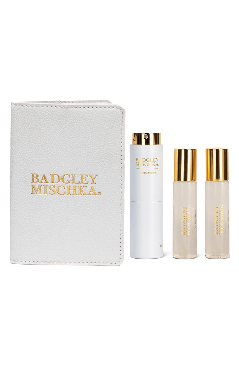 BADGLEY MISCHKA Cap d'Antibes Extrait de Parfum Twist & Spray Travel Set (Nordstrom Exclusive) $100 Value, Main, color, White
