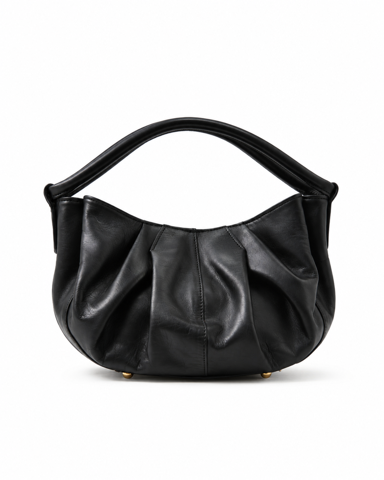 Liora Sculptural Leather Shoulder Bag, Main, color, Black