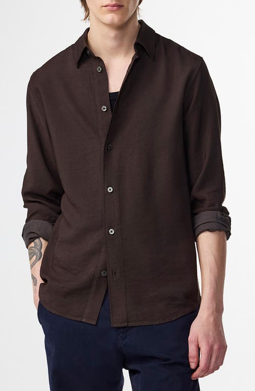 Nn07 Colby Drapey Shirt Dark Army In Brown