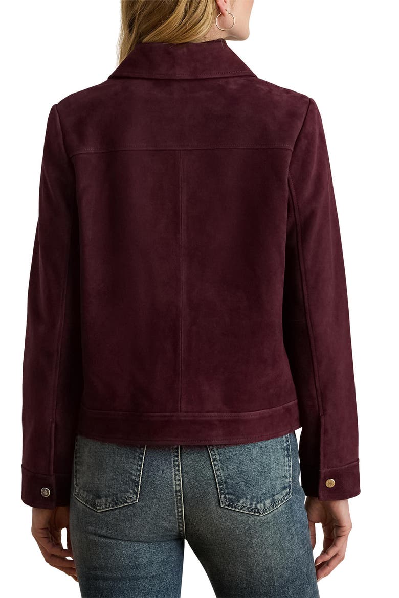 Suede Jacket, Alternate, color, PINOT NOIR
