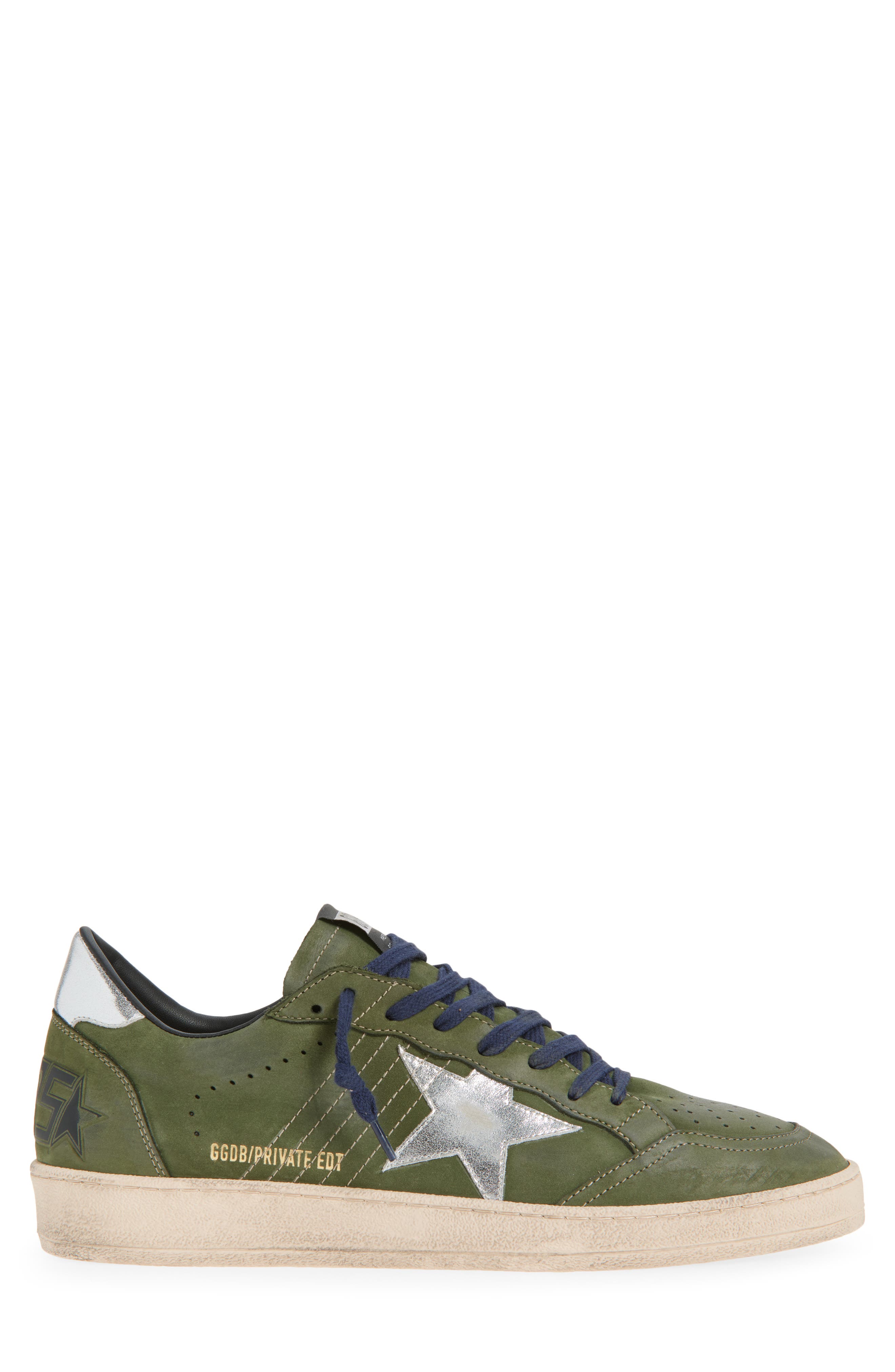 Golden Goose Ball Star Sneaker, Alternate, color, Green/Silver