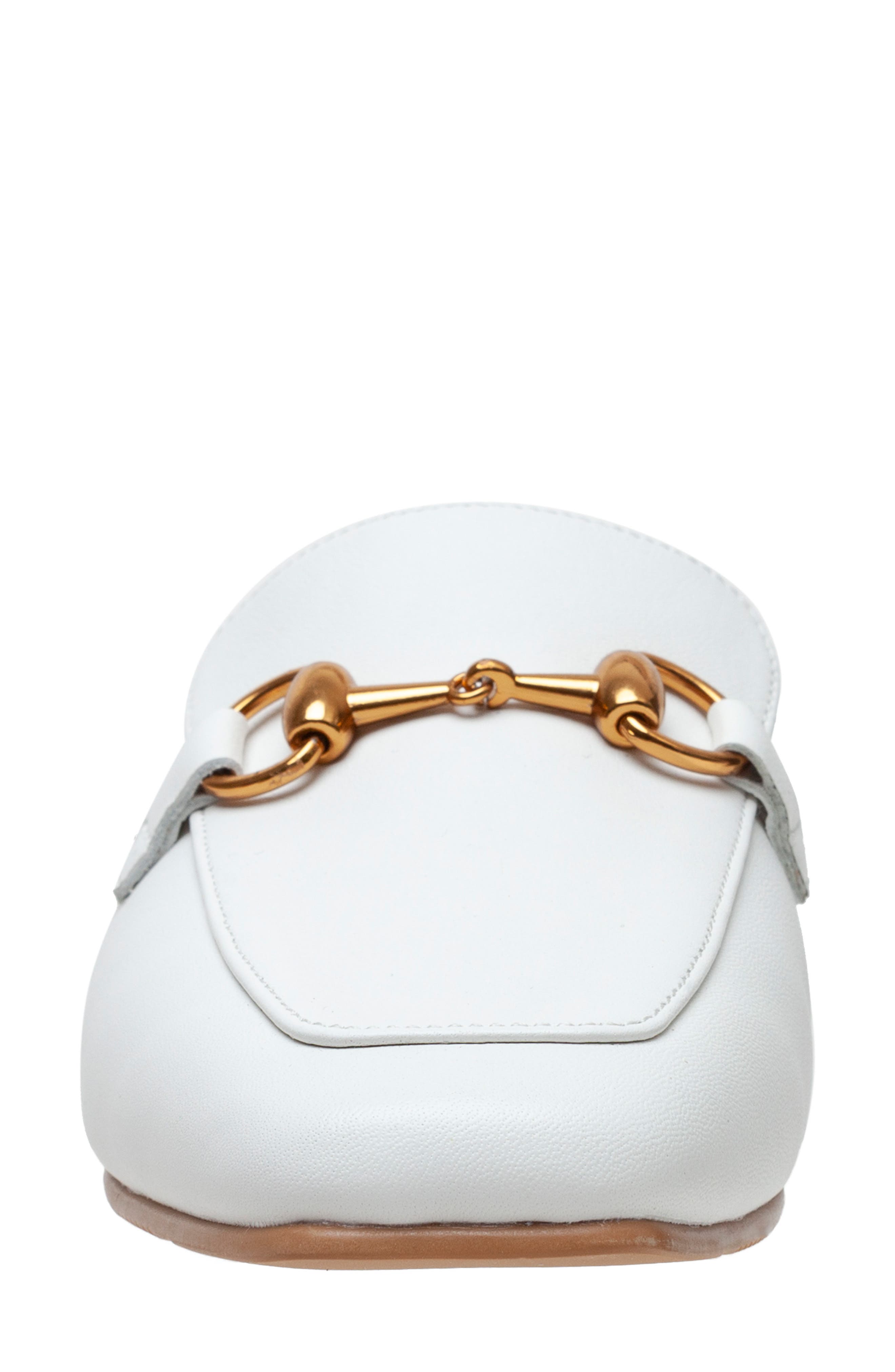 Zip-V Square Toe Mule, Alternate, color, WHITE