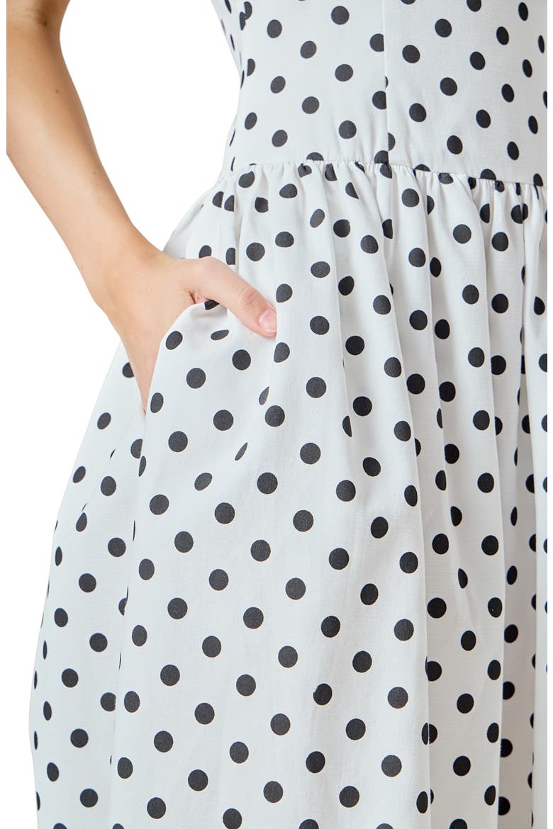 Polka Dot Strapless A-Line Dress, Alternate, color, WHITE/ BLACK
