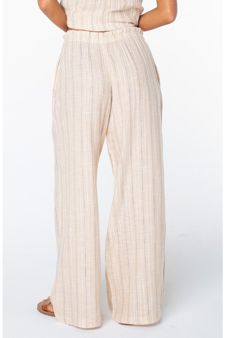 Offshore Stripe Wide Leg Cotton Pants, Alternate, color, DOESKIN