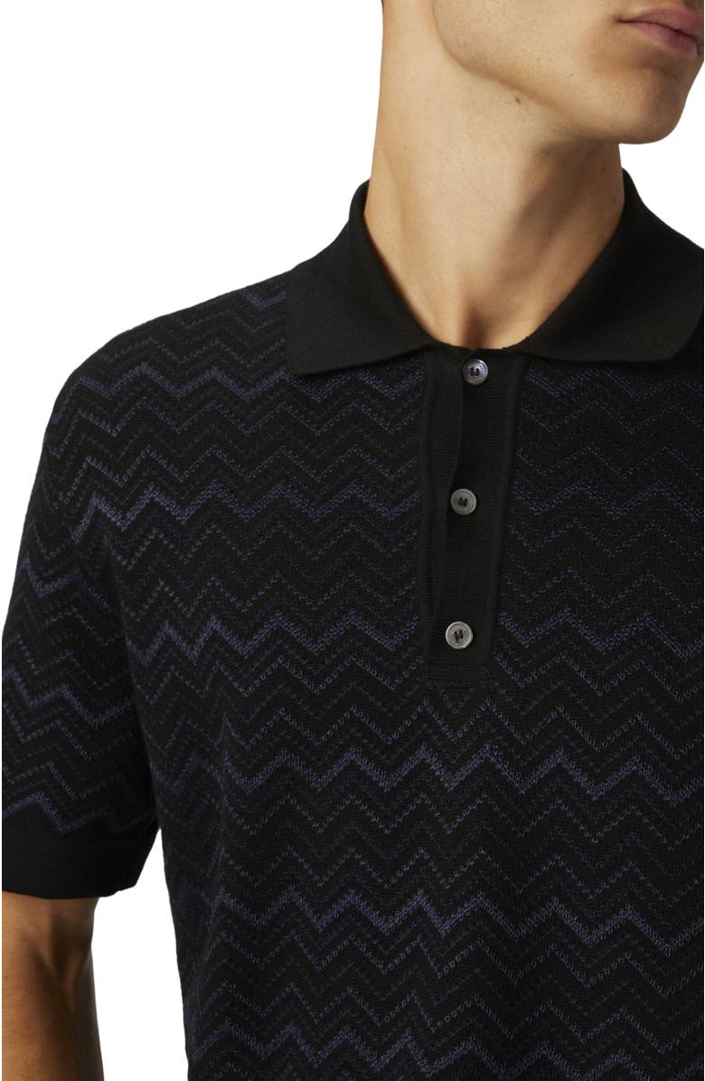 Missoni Knitted Polo Shirt In A Cotton And Viscose Blend Zigzag, Alternate, color, 